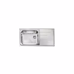 Lavello serie "Como" cm 100x50 vasca sinistra e gocciolatoio, foro 3", incasso standard, foro incasso cm 97,5 x 47,5 , acciai ...