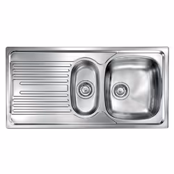 CM Atlantic 100x50 2V, Lavello ad incasso, Rettangolare, Acciaio inox, Acciaio inox, 2 ciotole, Rettangolare