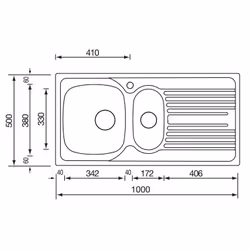 CM Atlantic 100x50 2V Lavello ad incasso Rettangolare Acciaio inox