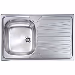 CM Mondial 79 x 50 1V, Lavello ad incasso, Rettangolare, Acciaio inox, Acciaio inox, 1 ciotole, Rettangolare