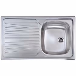 CM Mondial 86 x 50 1V, Lavello ad incasso, Rettangolare, Acciaio inox, Acciaio inox, 1 ciotole, Rettangolare