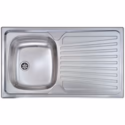 CM Mondial 86 x 50 1V, Lavello ad incasso, Rettangolare, Acciaio inox, Acciaio inox, 1 ciotole, Rettangolare