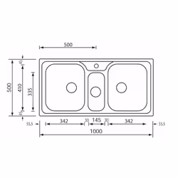 CM 011646XCSSP lavello Lavello ad incasso Rettangolare Acciaio inox