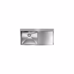 Lavello serie "FILOQUADRA MIX", cm 100X50, una vasca sinistra e gocciolatoio, foro 3", incasso slim, foro incasso cm 98,0 x 4 ...