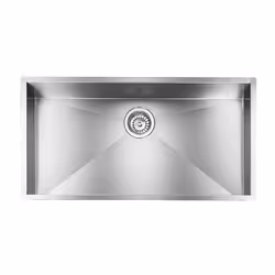 Lavello serie "FILOQUADRA", cm 85x45x19 una vasca, foro 3", incasso sottotop, foro sottotop cm 80,0 x 40,0 , acciaio inox AIS ...