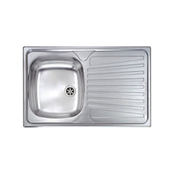 Lavello mondial 79x50 1 vasca destra+ gocciolatoio acciaio inox