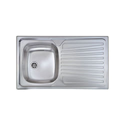 CM - Lavello mondial 86x50 1 vasca sinistra+ gocciolatoio acciaio inox
