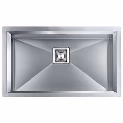 CM glamour 77 x 45, Lavello sottopiano, Rettangolare, Acciaio inox, Acciaio inox, 1 ciotole, Rettangolare