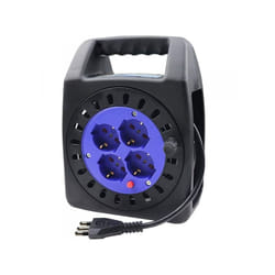Extrastar - Avvolgicavo Elettrico Prolunga Elettrica 15 Metri 4 Prese Polivalenti Schuko + 10A/16A Spina 16A