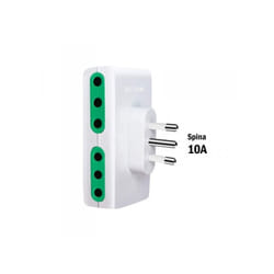 Adattatore Quadruplo Spina Piccola 10A Con 4 Prese Italiana 10A Bianco Extrastar XSL1012