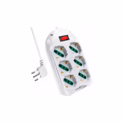 Multipresa Ciabatta Elettrica Con 6 Posti e Interruttore Spina Piccola 10A 2P+T, Laterale Forma L, Max 250V 2500W,Con Protezi ...