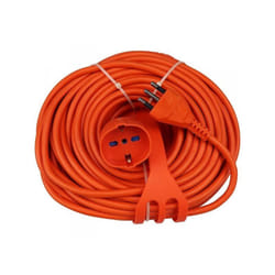 Prolunga Elettrica Lineare Colore Arancione 20M 3X1.5mm Spina Italiana 16A Presa Bipasso Schuko 10/16A Max 3500W