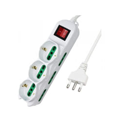 Extrastar - Multipresa Ciabatta Elettrica Cavo 5M Con 9 Posti 3 Prese Schuko 10/16A + 6 Prese Bipasso 2P+T 10/16A Interruttore