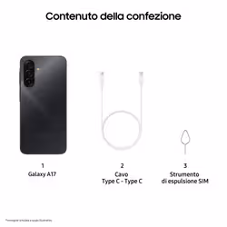 TIM Samsung Galaxy A17 17 cm (6.7") Dual SIM ibrida 4G USB tipo-C 4 GB 128 GB 5000 mAh Nero - Vista aggiuntiva 8