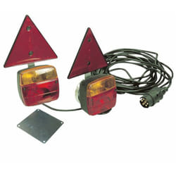 Kit luci stop fanali triangoli posteriori magnetiche 12V rimorchio carrello AMA