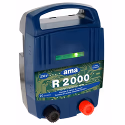 Elettrificatore Ranch Ama R1500 per recinti elettrici con alimentazione a 230 Volt; dotato di caricabatteria. Adatto per l'im ...