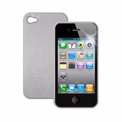 PURO Protective Leather case iPhone 4, iPhone 4, Argento