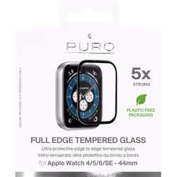 BIG BEN PUROAWTG44BF accessorio indossabile intelligente Protezione per schermo Nero, Trasparente Vetro temperato - Vista aggiuntiva 2
