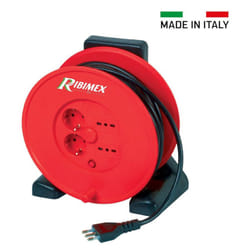Ribimex - avvolgicavo elettrico cavo 20mt prolunga avvolgibile 4 prese 3100W