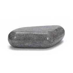 Tavolino da Salotto 98x27x52 cm in Compensato Marino e Pietra Fossile Sasso Medium
