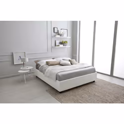 Letto Sommier Matrimoniale In Similpelle Bianca Zara Letto sommier matrimoniale con rete fissa in similpelle bianco. Questo l ...