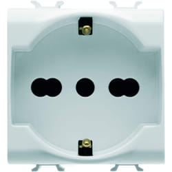 Gewiss - GW10204DY GW10204DY Serie Chorus - Presa Standard Italiano/Tedesco 250V ac, 2P+T 16A Bivalente, 2 Moduli, Bianco, 1 pezzo