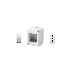 Gewiss - DY01001 Contenitore per apparecchi 27 Combi protetto 2 Posti grigio ral 7035 IP40 con Nr. 1 Presa Bivalente bianca, Nr. 1 Deviatore bianco