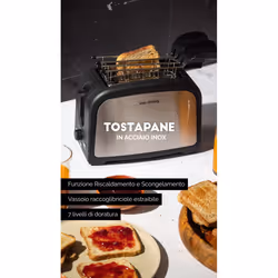 Innoliving INN-743 tostapane 7 2 fetta/e 800 W Nero, Acciaio inox