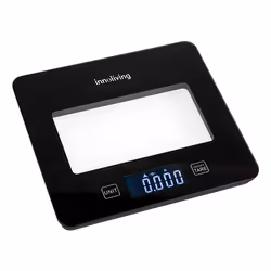 Innoliving INN-123BK, Bilancia da cucina elettronica, 5 kg, 1 g, Nero, Vetro, Superficie piana