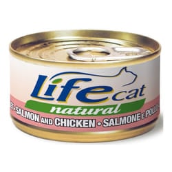 Cat Natural per Gatto in Scatoletta da 85 gr Salmone e Pollo - Life