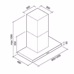 Falmec Lumina NRS, 800 m³/h, 33 dB, 51 dB, 65 cm, 65 cm, Cappa aspirante a parete