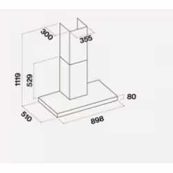 Falmec Plane No-Drop Cappa aspirante a parete Acciaio inox 800 m³/h