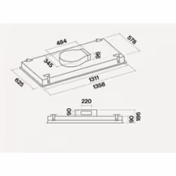 Falmec Nuvola 140 Integrato a soffitto Bianco 800 m³/h