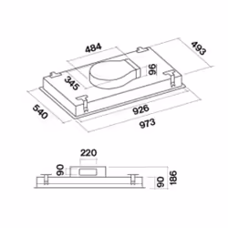 Falmec Nube Integrato a soffitto Bianco 800 m³/h
