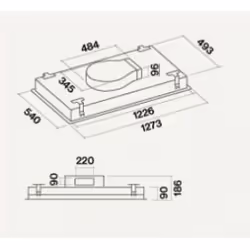Falmec Stella Integrato a soffitto Bianco 800 m³/h
