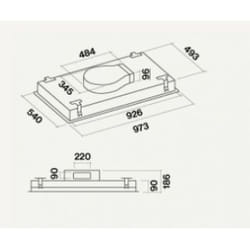 Falmec Stella Integrato a soffitto Nero 800 m³/h