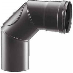 Curva 90°acciaio nero opaco c/ispezione Ø80 canna fumaria pellet stufa guarnizione
