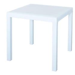 Tavolo quadrato 80x80cm per interno ed esterno in polipropilene dallas bianco