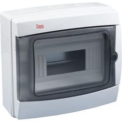 Rosi - Centralino Da Parete Completo Di Barra din Grigio IP65 8 Moduli RS3908-T