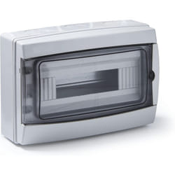 Rosi - Centralino Da Parete Completo Di Barra din Grigio IP65 12 Moduli RS3912-T