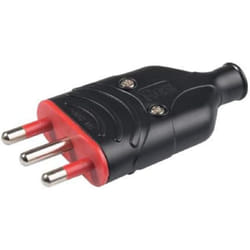 Spina in gomma antischiacciamento, 16A 2P+T, nero, serie Ela Plug Rosi RS78007
