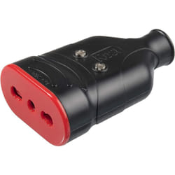 Presa in gomma antischiacciamento, 10/16A 2P+T, nero, serie Ela Plug Rosi RS78206