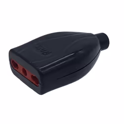 In tecnopolimero autoestinguente. Passacavo di protezione in gomma e fermacavo con viti. Tensione nominale 250V~50Hz. Grado d ...
