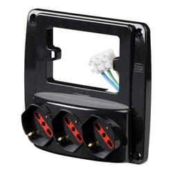 Rosi - Multipresa da parete materiale elettrico emilia smart 2p+t 10/16a nero - rs94133