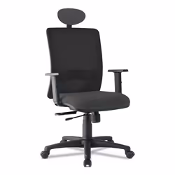 UNISIT Nathan, Seduta imbottita, Schienale a rete, Nero, Nero, Polipropilene, Nylon