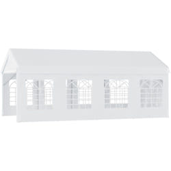 Outsunny - Gazebo da Giardino 8x4m Bianco con Pareti Rimovibili e 8 Finestre