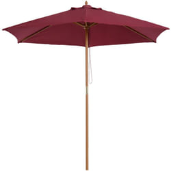 Ombrellone da Giardino in Legno e Poliestere 2.5x2.3m Bordeaux - Outsunny
