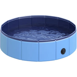 Pawhut - Piscina Pieghevole per Cani in Plastica con Bordo Stabile