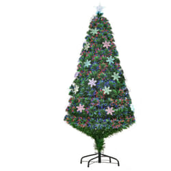 Homcom - Albero di Natale artificiale 150cm in fibra ottica con 21 luci led