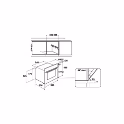 Hotpoint Ariston FA5 844 H IX HA 71 L 2900 W Nero, Acciaio inox